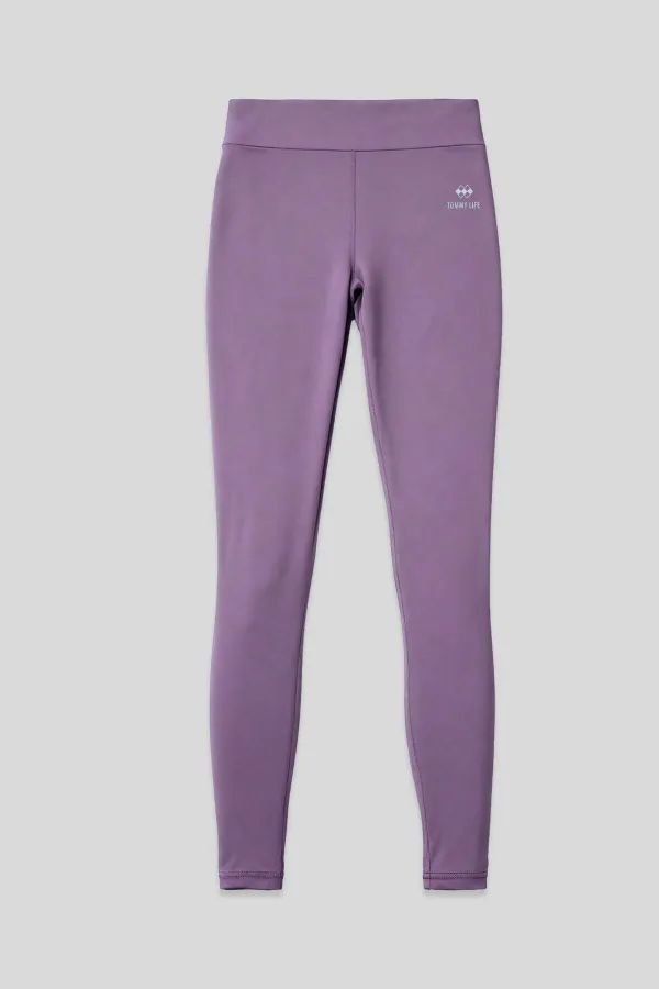 Tommylife Wholesale Purple Slim-Fit Girls' Leggings - 75046
