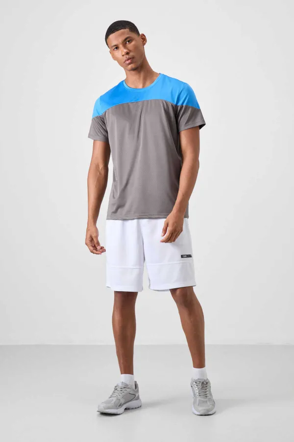 Tommylife Toptan O Yaka Standart Kalıp Aktif Spor Erkek T-Shirt 88386 Koyu Gri