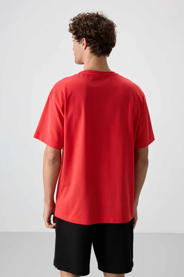Tommylife Toptan O Yaka Oversize Baskılı Erkek T-Shirt 88364 Fiesta