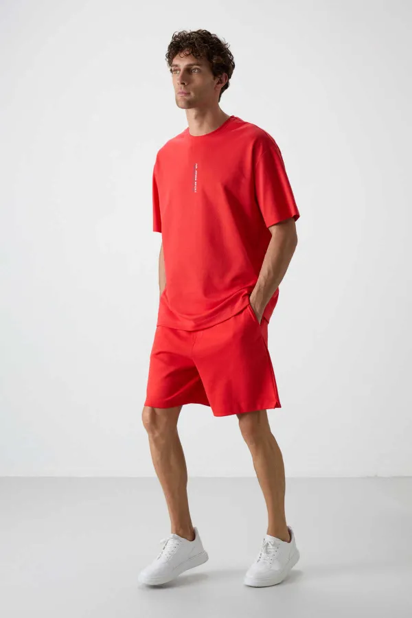 Tommylife Toptan O Yaka Oversize Baskılı Erkek T-Shirt 88368 Fiesta