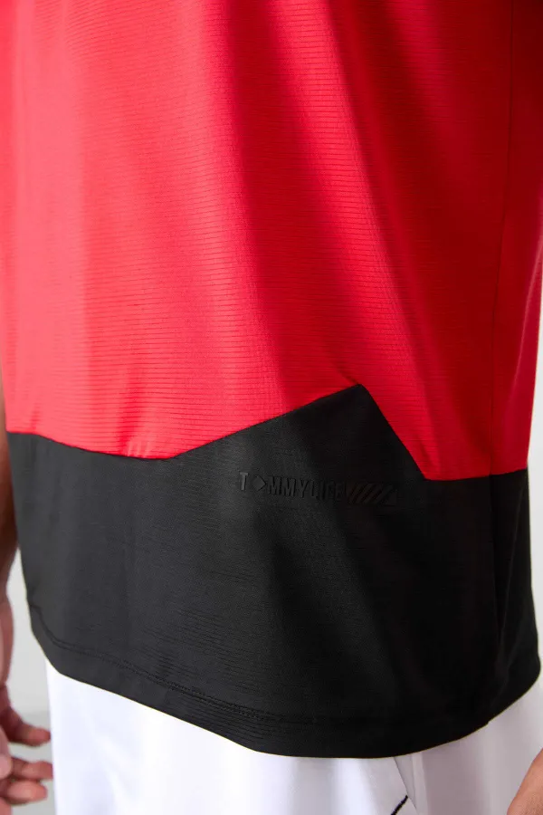 Tommylife Wholesale Crew Neck Standard Fit Active Sport Men's T-Shirt 88383 Red