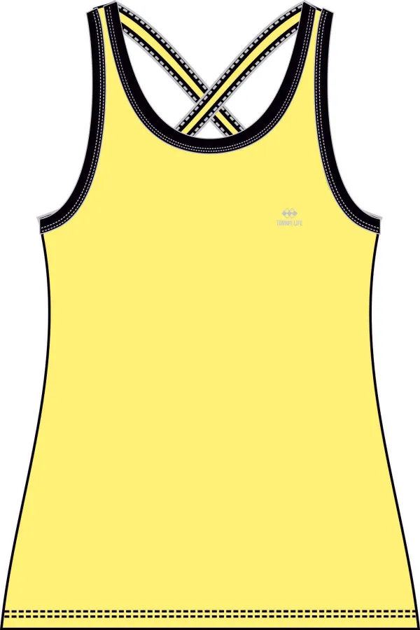 Débardeur de sport sans manches Tommylife Wholesale Lemon Crossbody pour femme, coupe standard - 97094