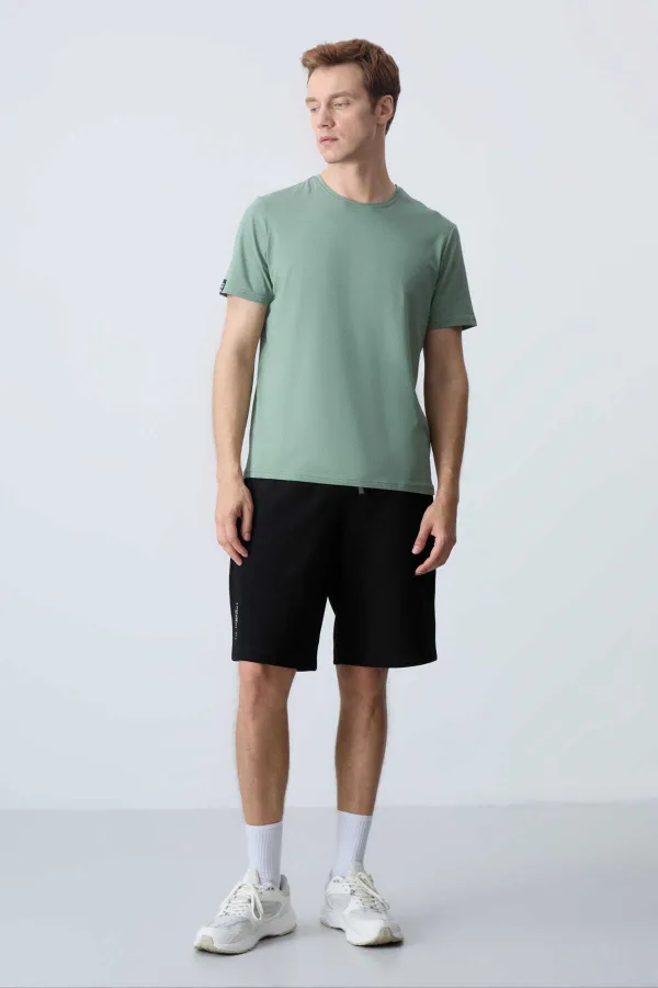 Tommylife Toptan Comfort Fit Basic Erkek Şort 81278 Siyah