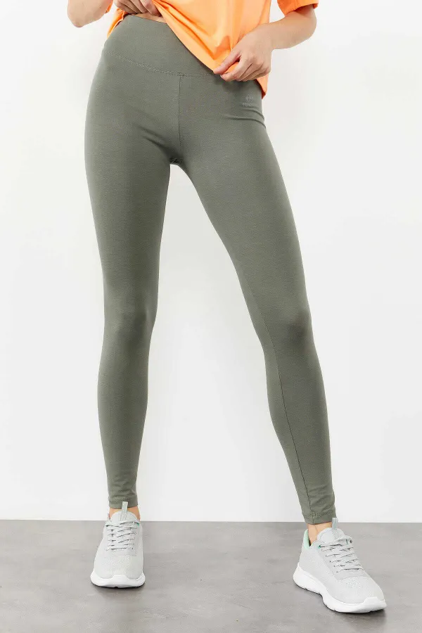 Tommylife Toptan Çağla Yüksek Bel Toparlayıcı Slim Fit Dar Paça Kadın Tayt - 94011