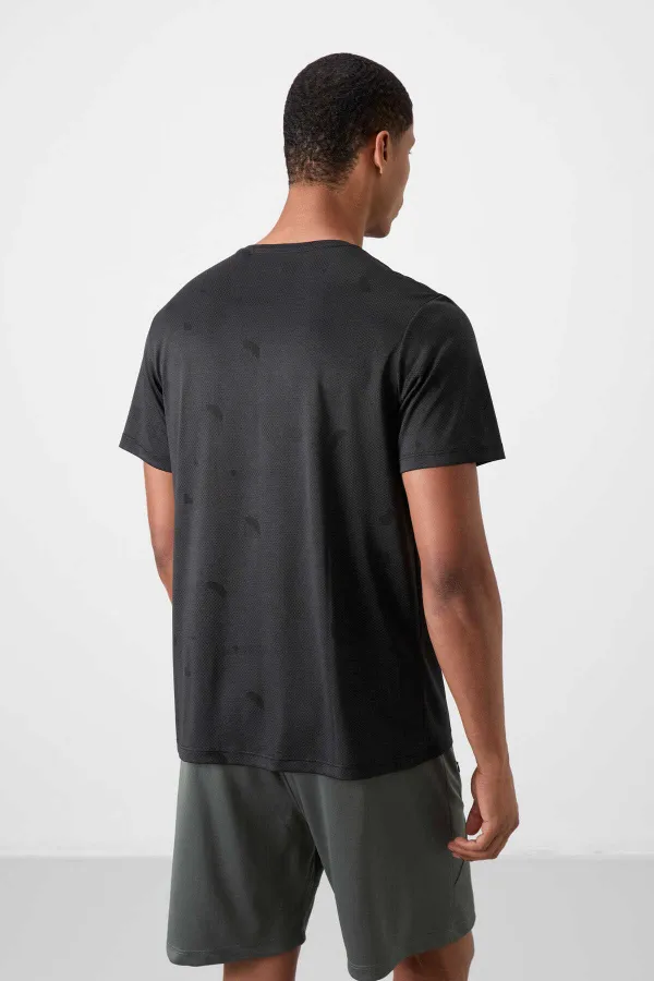 Tommylife Toptan O Yaka Standart Kalıp Aktif Spor Erkek T-Shirt 88397 Siyah