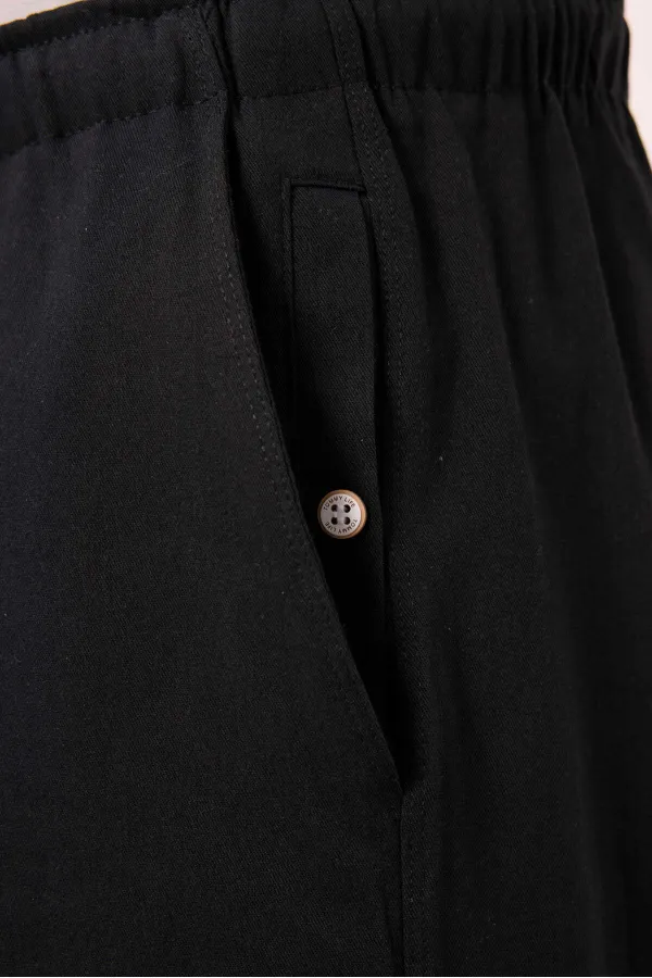 Short chino extensible léger, coupe standard, tissé, Tommylife Wholesale, noir, référence 81291