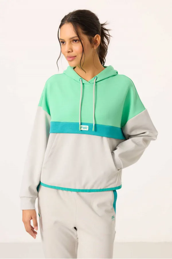 Survêtement à capuche Tommylife pour femme, color block, en gros - 95327