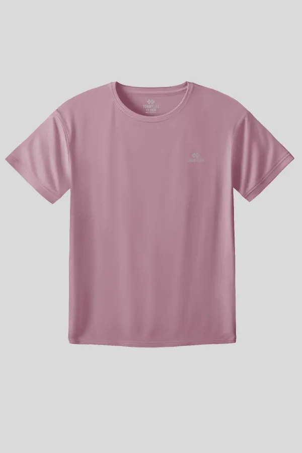Tommylife Toptan Gül Kurusu O Yaka Basic Battal Büyük Beden Kadın T-Shirt - 97308