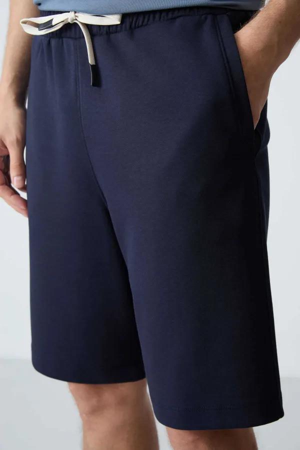 Tommylife Toptan Comfort Fit Basic Erkek Şort 81275 Lacivert