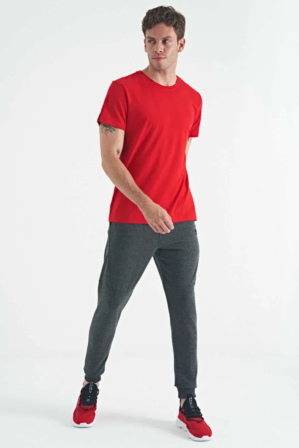 Tommylife Wholesale Calvin Klein Crew Neck Standard Fit Basic Men's T-Shirt 88245 Red