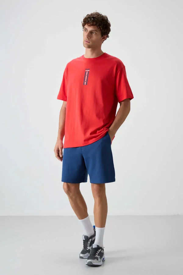 Tommylife Wholesale Crew Neck Oversize Printed Men's T-Shirt 88360 Fiesta