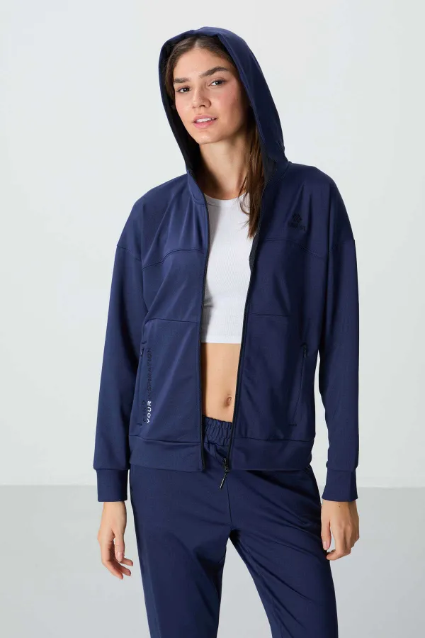 Ensemble de survêtement à capuche Tommylife Wholesale pour femme, coupe standard, réf. 95306, indigo