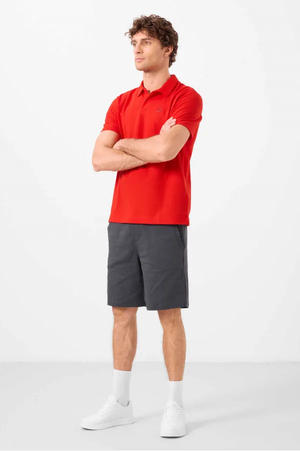 Short chino extensible léger, coupe standard, tissé, Tommylife Wholesale, gris, référence 81292