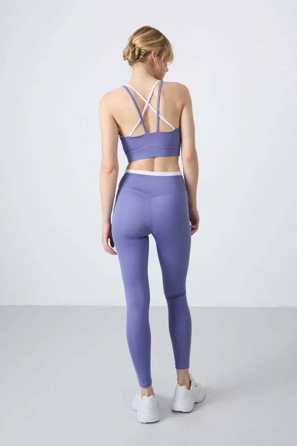 Ensemble bustier et legging taille haute slim fit Tommylife Wholesale 95333 Violet