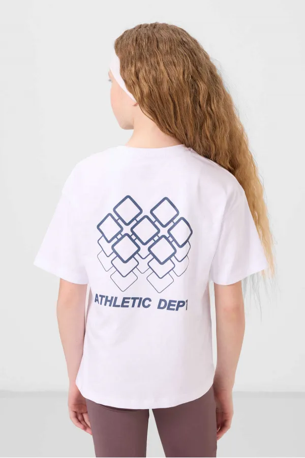 T-shirt basique Tommylife en coton, col rond, coupe oversize, blanc, référence 75178.