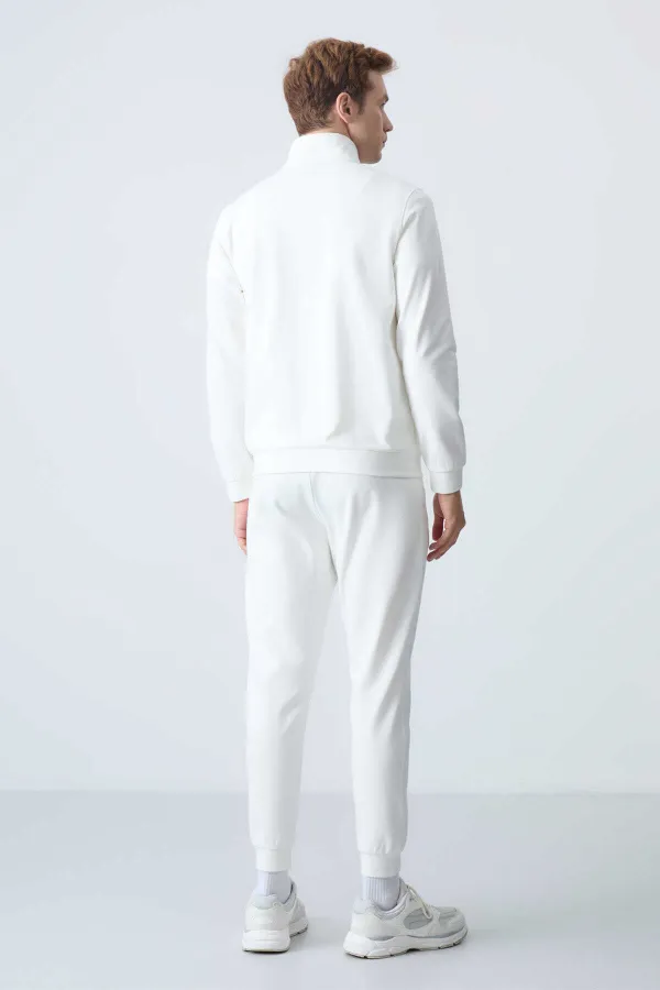 Tommylife Toptan Hugo Rahat Kalıp Jogger Erkek Eşofman Takım 85198 Ekru