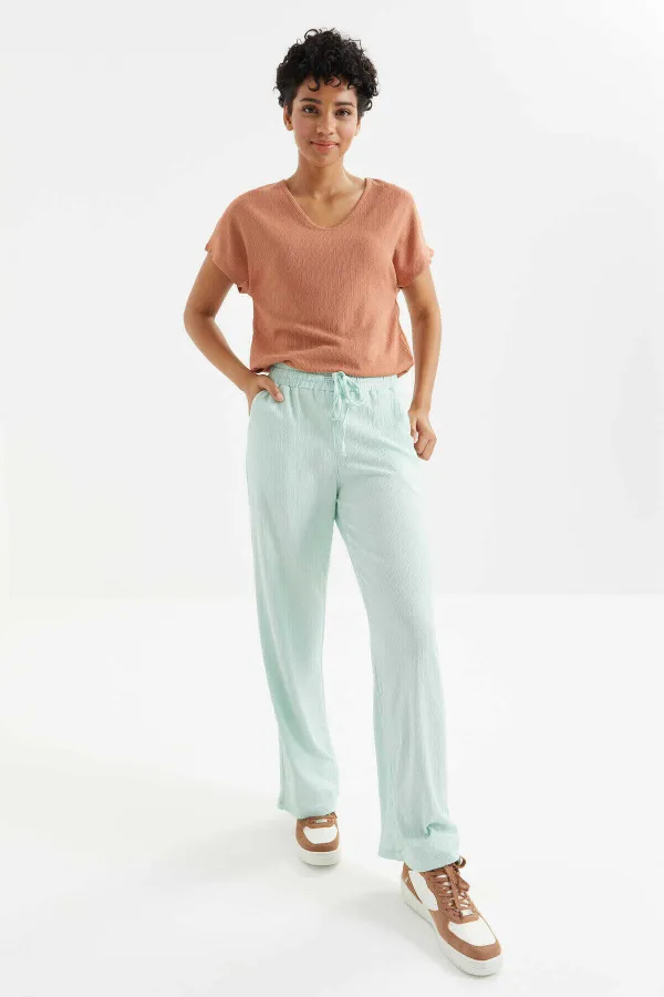 Pantalon de survêtement Tommylife Wholesale Aqua Green Classic Leg à taille élastiquée avec cordon de serrage - 94619