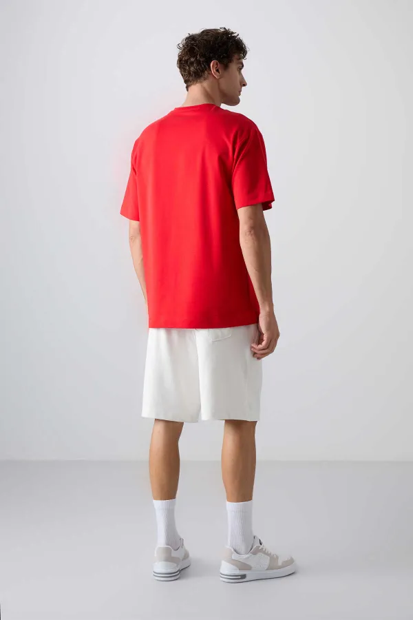 Tommylife Wholesale Crew Neck Oversize Printed Men's T-Shirt 88345 Fiesta