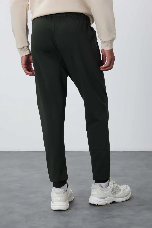 Tommylife Toptan Haki Fermuar Cepli Standart Kalıp Jogger Erkek Eşofman Alt - 84651