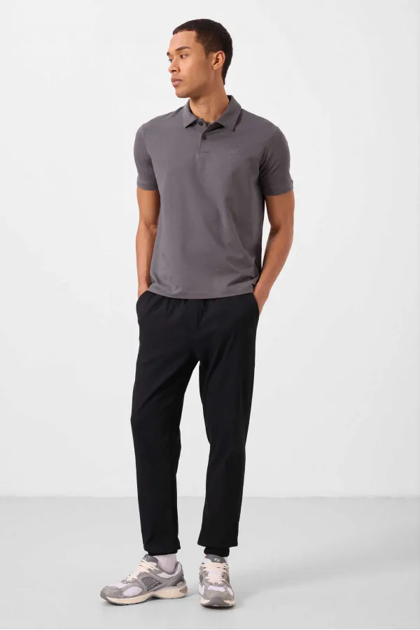 Pantalon chino extensible léger tissé coupe standard Tommylife Wholesale pour homme 82176 Noir