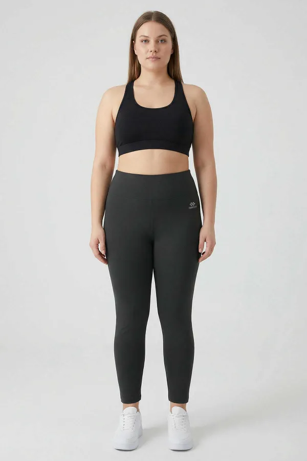 Leggings gainants taille haute anthracite Tommylife pour femmes grandes tailles - 94650