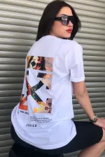 White Unisex Joker Oversize T-shirt with Back Print