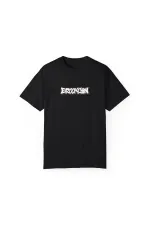 Unisex Brooklyn Printed Black Basic T-shirt