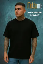 Black Unisex Oversize Cotton Lycra Crew Neck Unprinted T-Shirt (T-SHIRT)