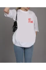 T-shirt boyfriend oversize imprimé unisexe Hey IT'S ME