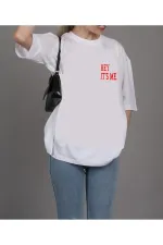 Unisex Hey IT`S ME Printed Oversize Boyfriend T-Shirt