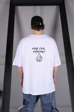 Unrivaled Men's White Color Oversize Burn Your Problems Printed T-shirt