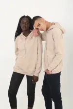 Unisex Siyah Düz Basic Sweatshirt