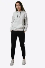 Unisex Gri Kapüşonlü Sweatshirt