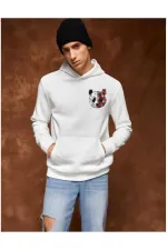 Panda Printed White Sweater