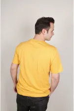 MUSTARD PRINTED CREW NECK T-SHIRT