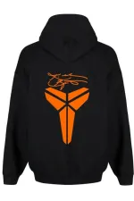 Unisex Kobe Bryant Imzalı Ön Arka Turuncu Baskılı Kapüşonlu Sweatshirt
