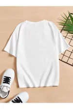T-shirt enfant blanc imprimé joueur de basket-ball