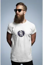 Oversize Baskılı Beyaz Tshirt