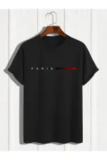 Unisex Oversize Fit Crew Neck Creative Text Printed T-Shirt