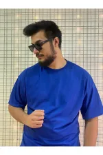 Unisex Blue Crew Neck Oversize T-Shirt