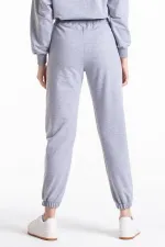Women's Grey Elastic Leg Sweatpants