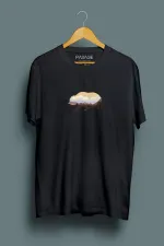 Renkli Bear Unisex Baskılı Siyah T-shirt