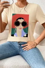 Portrait Print Oversize T-Shirt