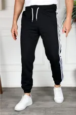 3 Şeritli Erkek Alt Eşofman Altı - Slim Fit Günlük Eşofman
