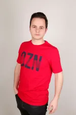 RED PRINTED CREW NECK T-SHIRT