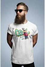 Oversize Baskılı Beyaz Tshirt