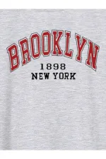 Men's Brooklyn Printed Gray Oversize Sweatshirt