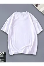 Unisex White Oversize Dufourspitze Printed T-shirt