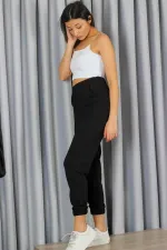 Black Elastic Leg Tracksuit