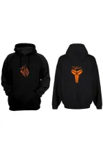 Unisex Kobe Bryant Imzalı Ön Arka Turuncu Baskılı Kapüşonlu Sweatshirt